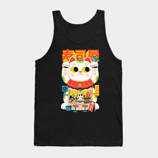 Lucky Cat Sushi Shop Tank Top by ppmid